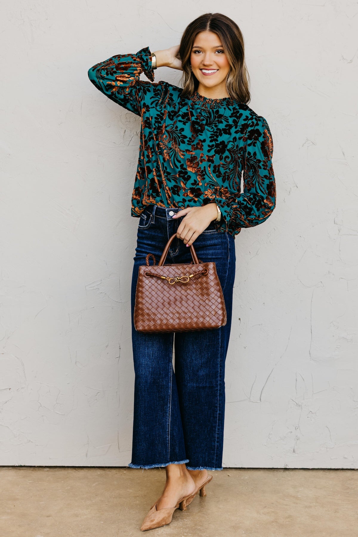 The Avalon Felt Floral Top
