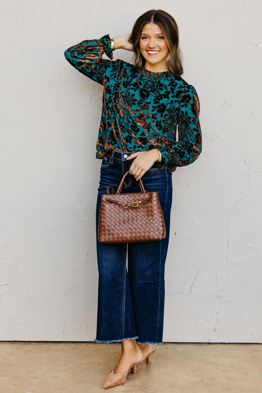 The Avalon Felt Floral Top