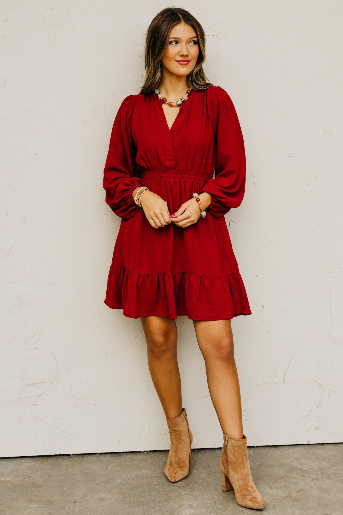 The Irene Elastic Waist Mini Dress