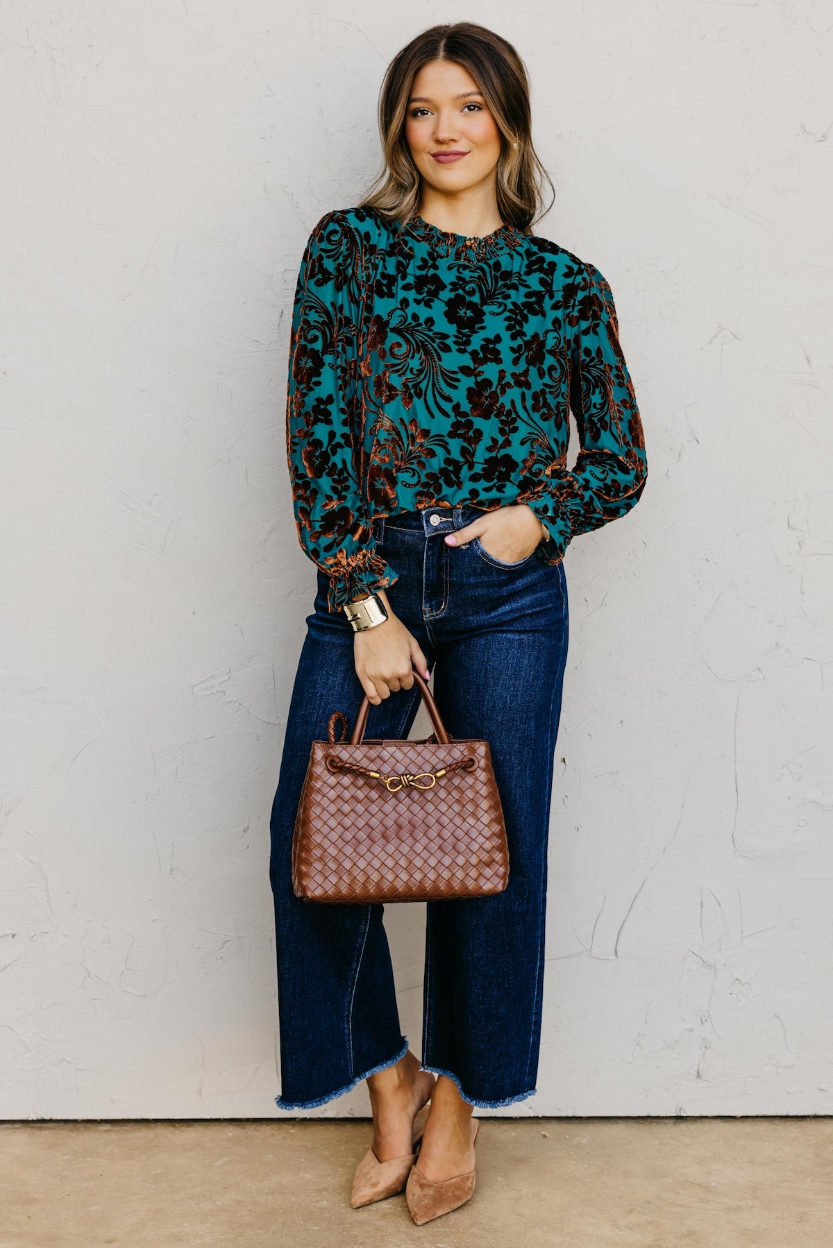 The Avalon Felt Floral Top