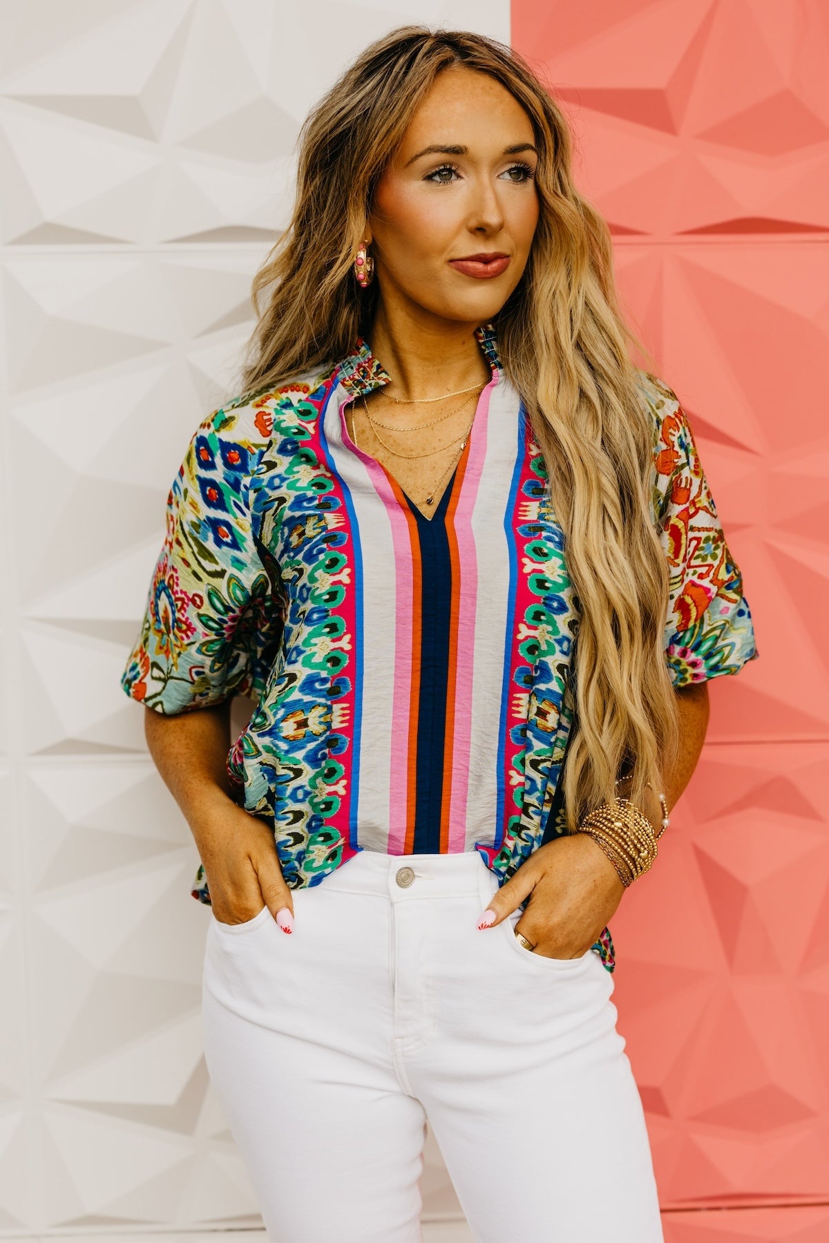 The Cammie Floral Contrast Top