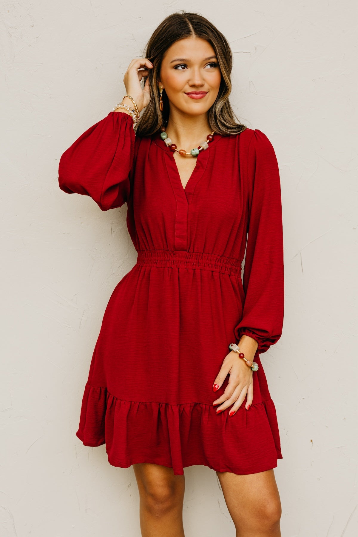 The Irene Elastic Waist Mini Dress