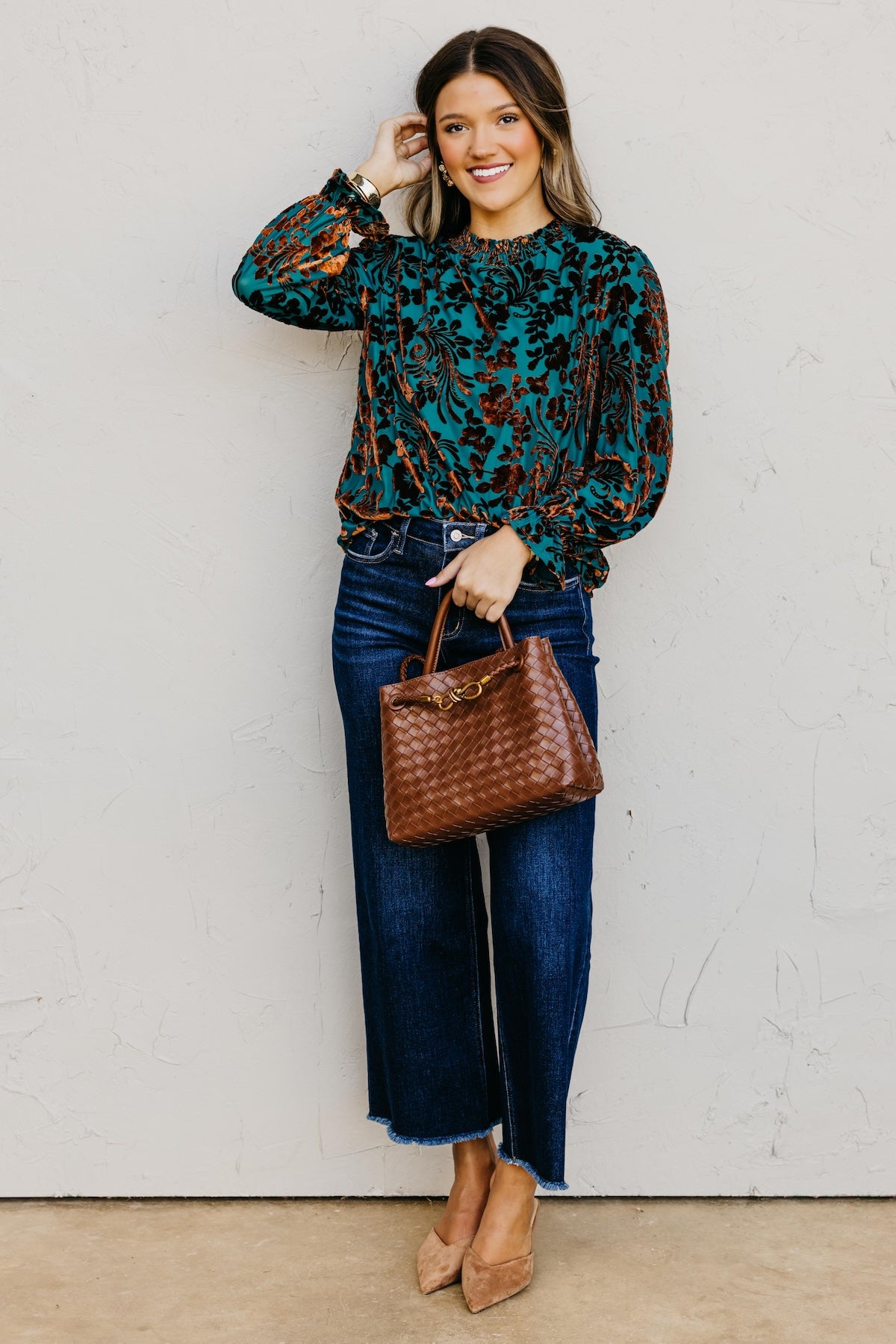 The Avalon Felt Floral Top