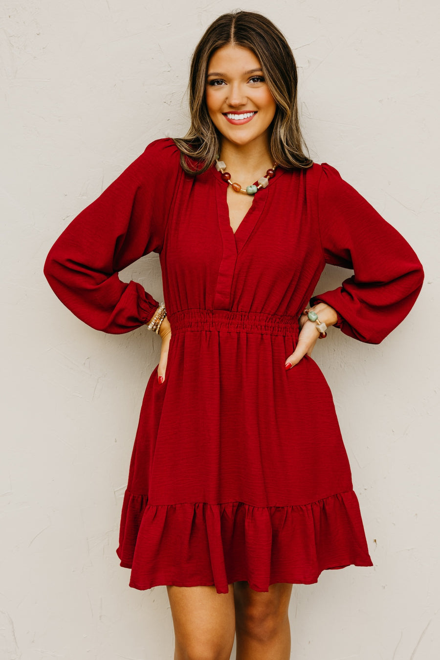 The Irene Elastic Waist Mini Dress
