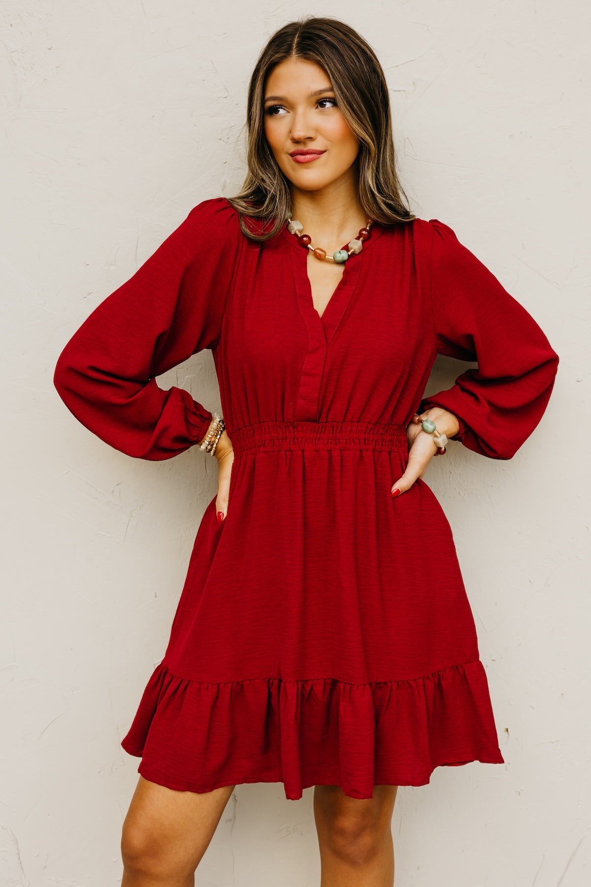 The Irene Elastic Waist Mini Dress