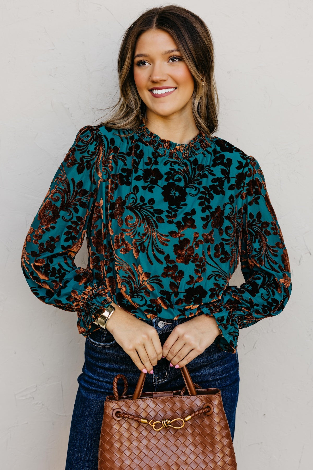 The Avalon Felt Floral Top
