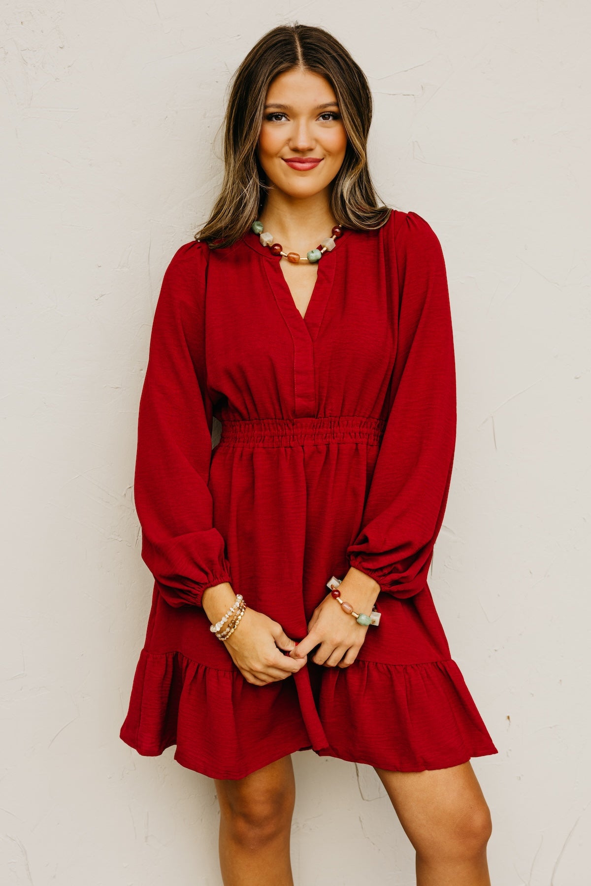 The Irene Elastic Waist Mini Dress