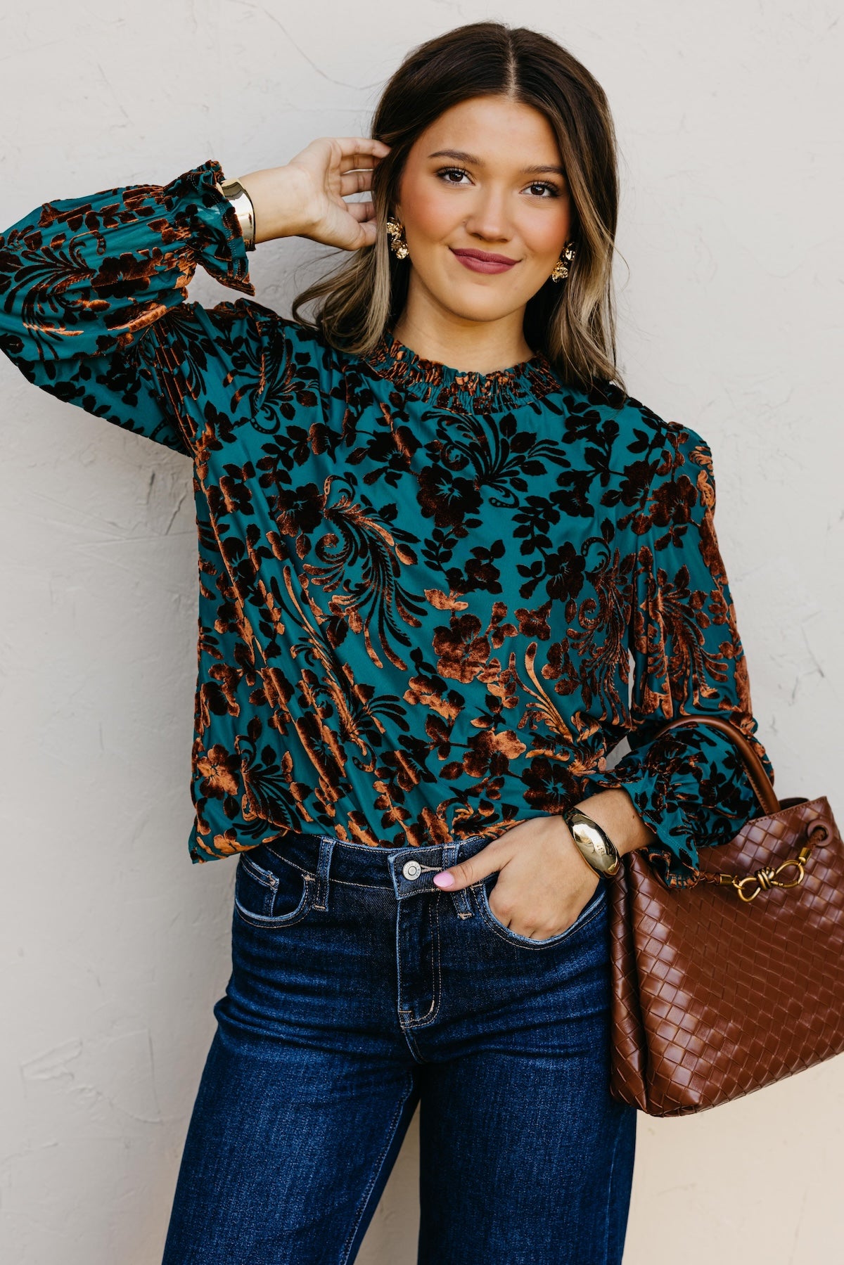 The Avalon Felt Floral Top