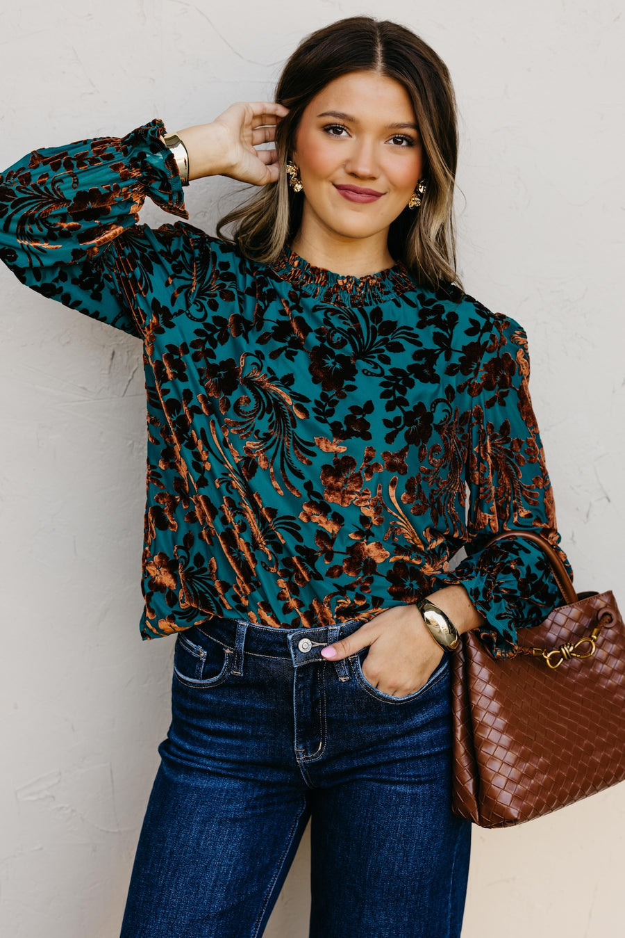 The Avalon Felt Floral Top
