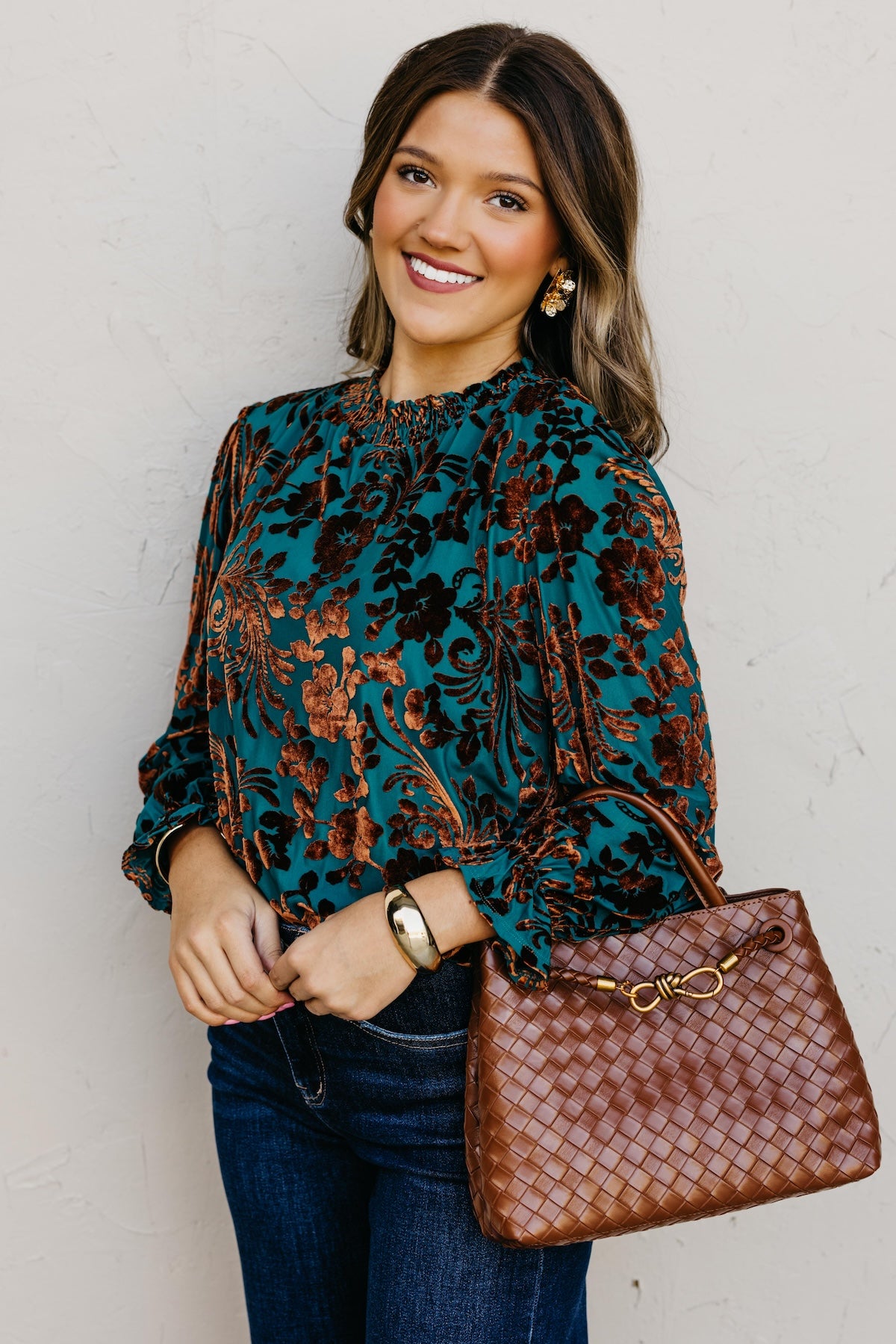 The Avalon Felt Floral Top