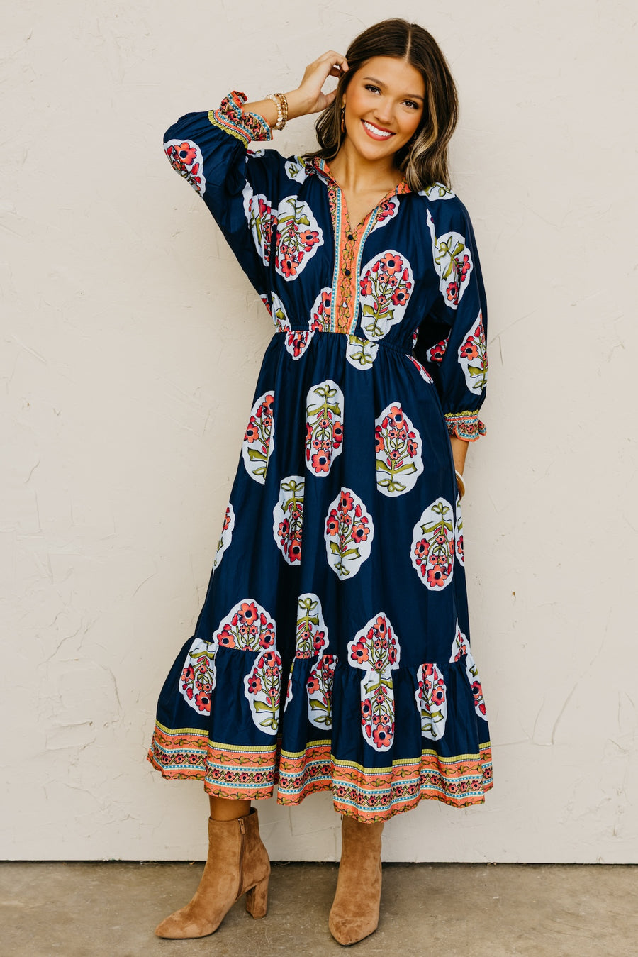 The Omni Floral Woven Midi Dress