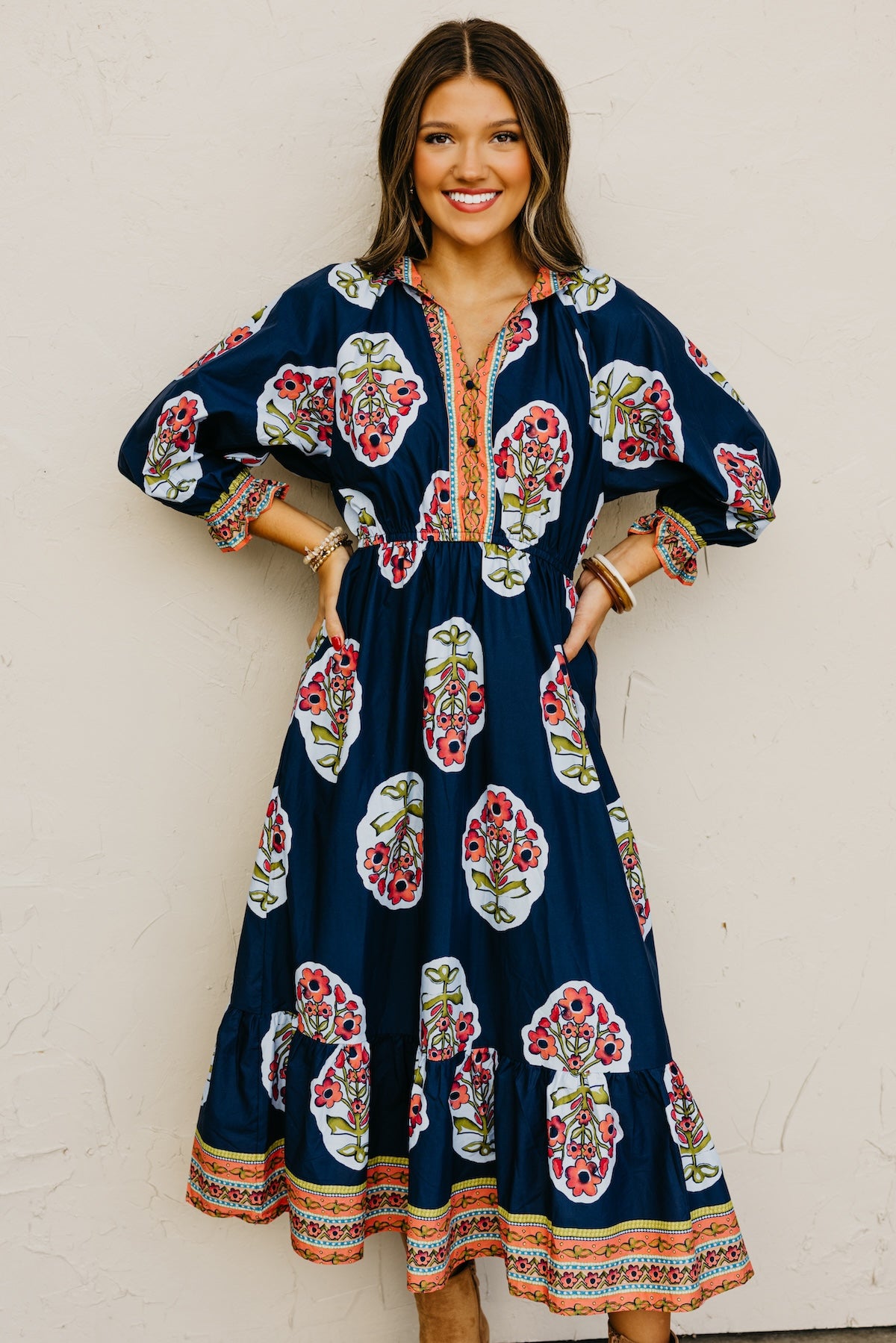 The Omni Floral Woven Midi Dress