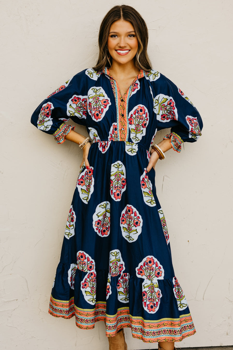 The Omni Floral Woven Midi Dress