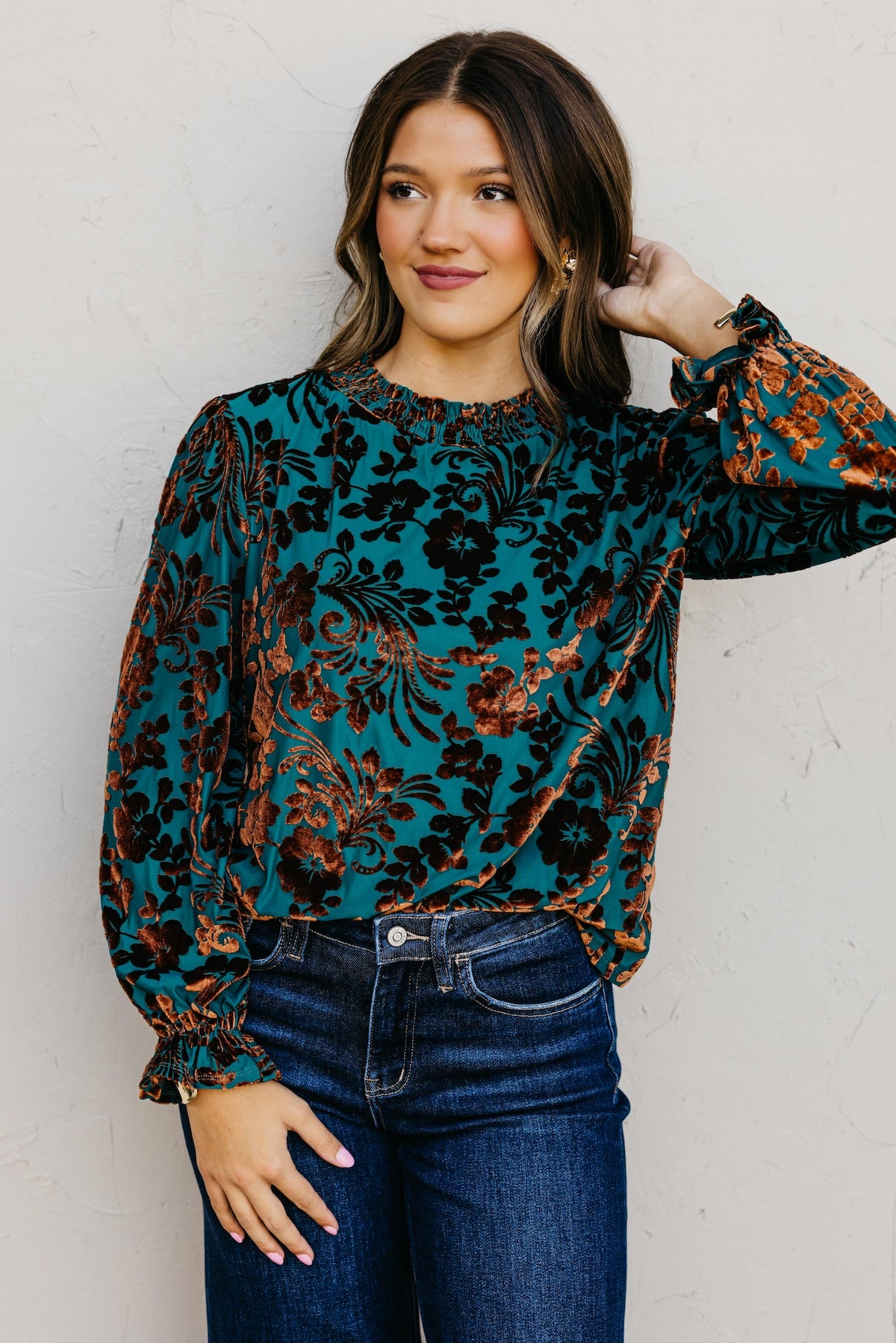 The Avalon Felt Floral Top