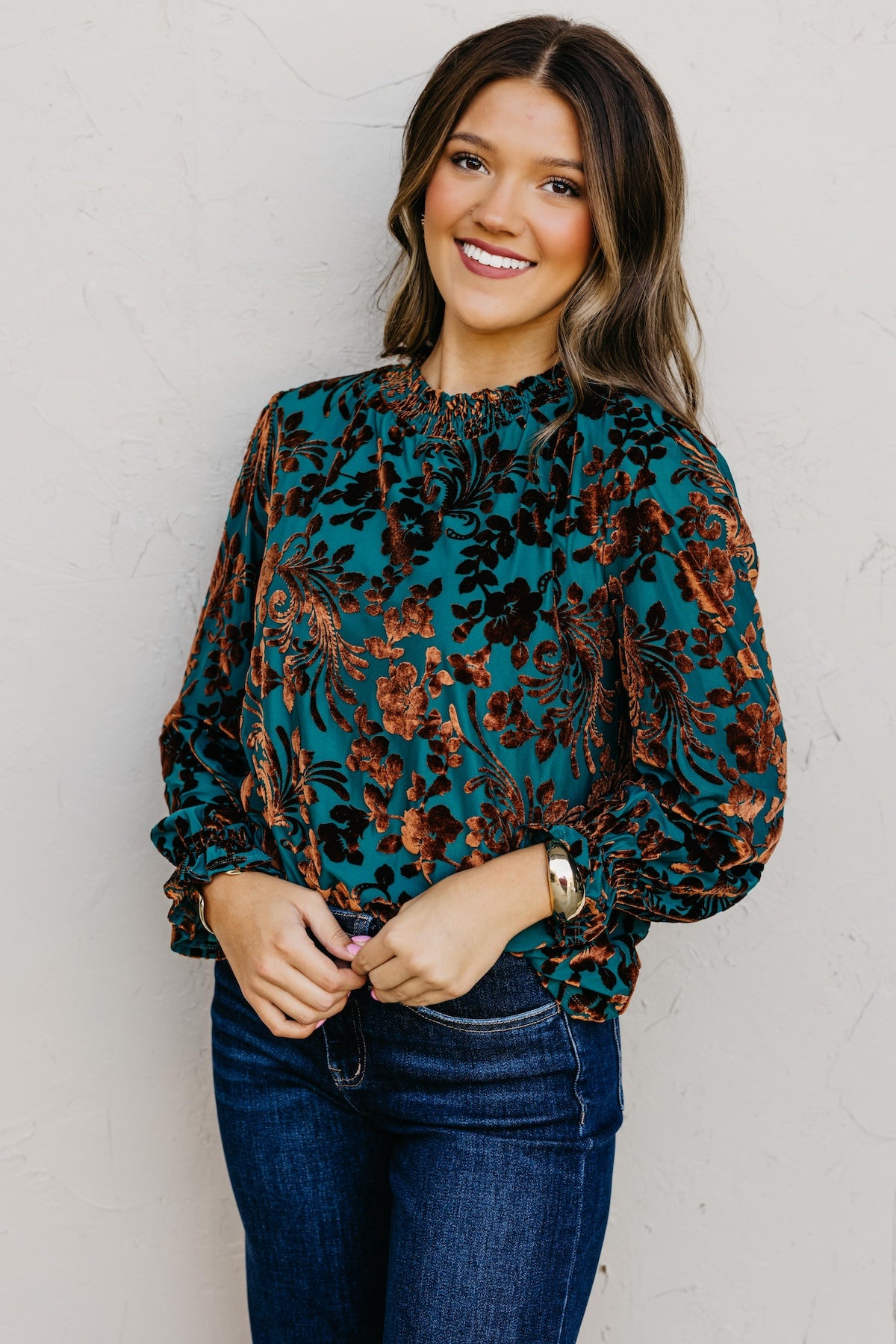 The Avalon Felt Floral Top