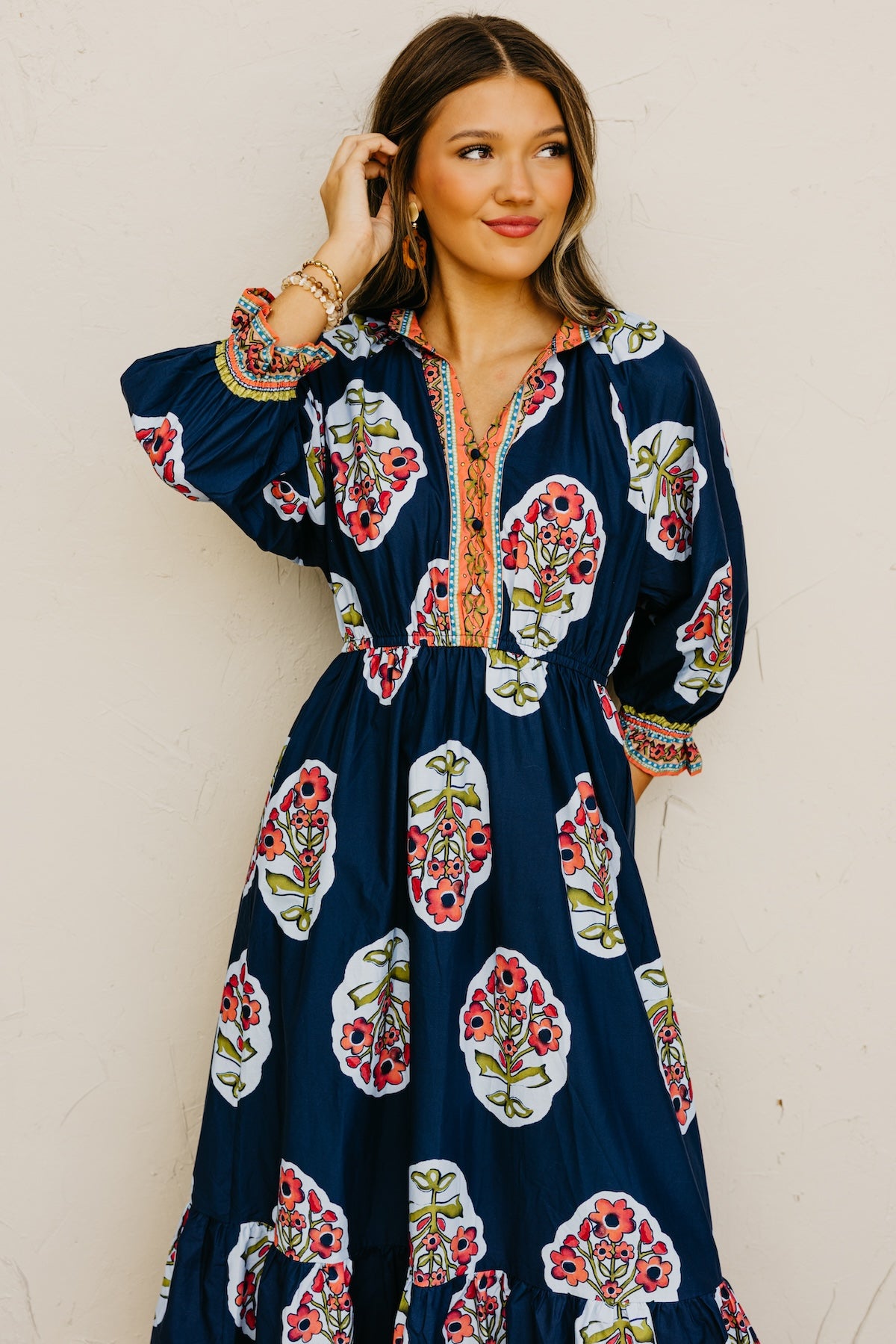 The Omni Floral Woven Midi Dress