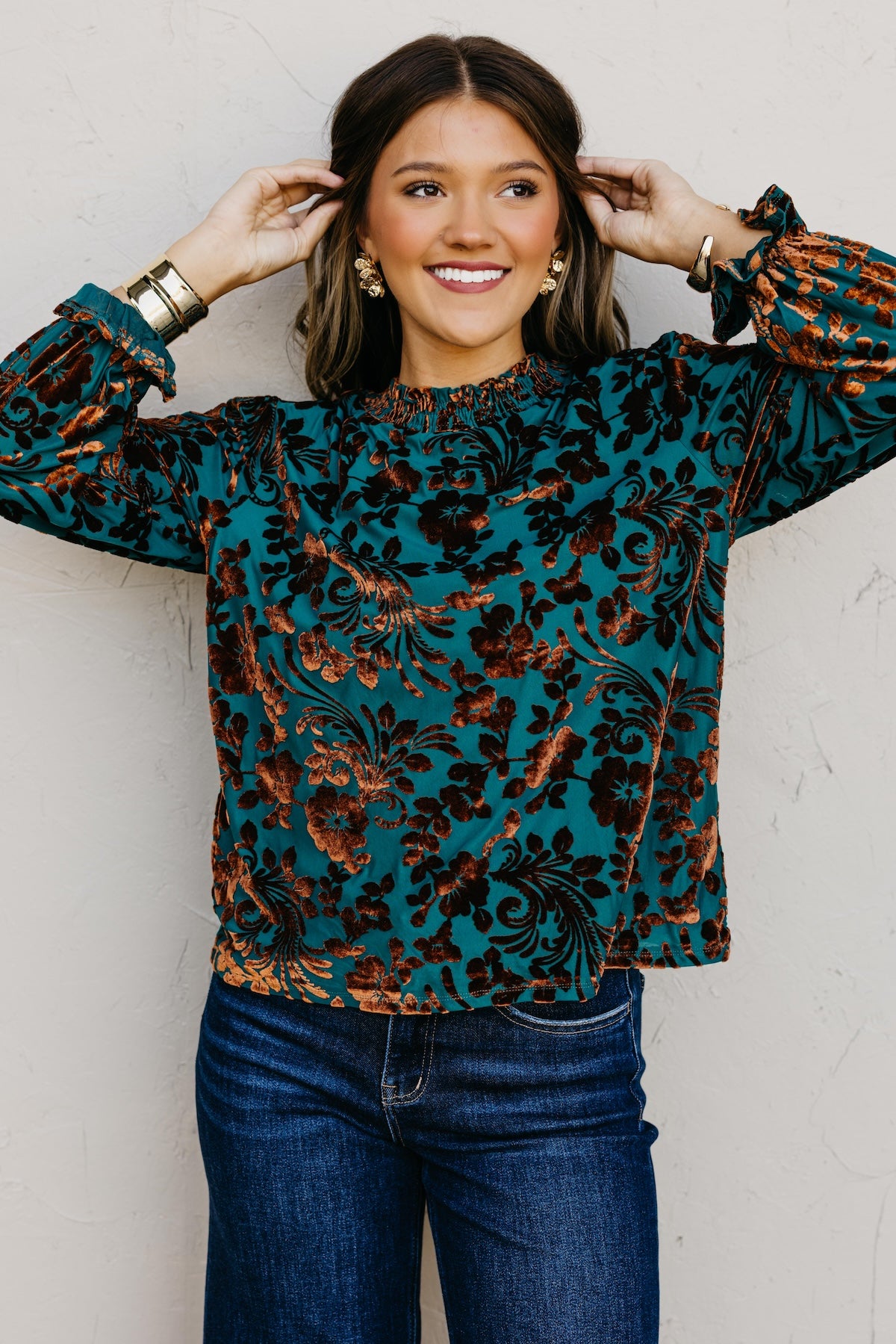 The Avalon Felt Floral Top