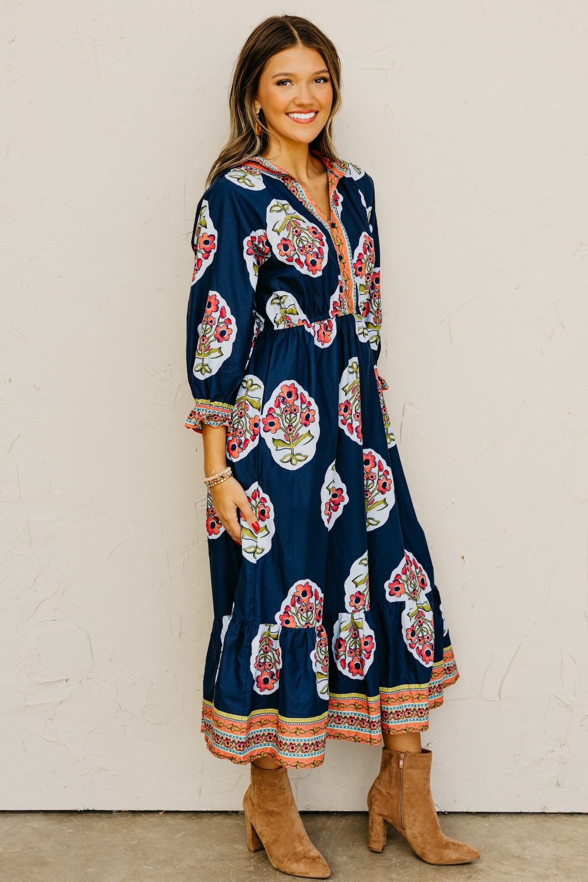 The Omni Floral Woven Midi Dress