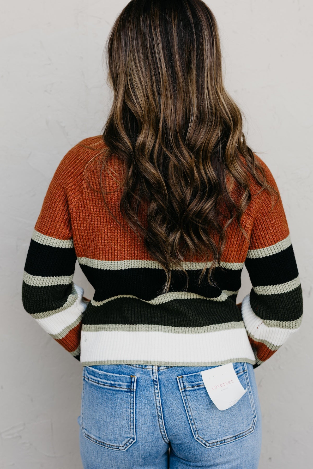 The Cora Striped Mock Neck Sweater