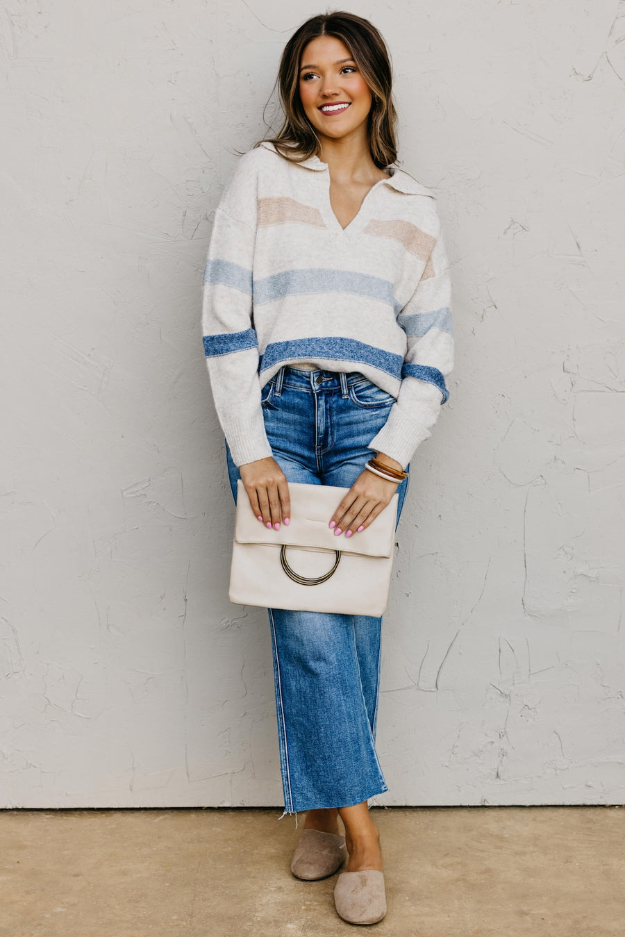 The Taylor Collared Stripe Sweater