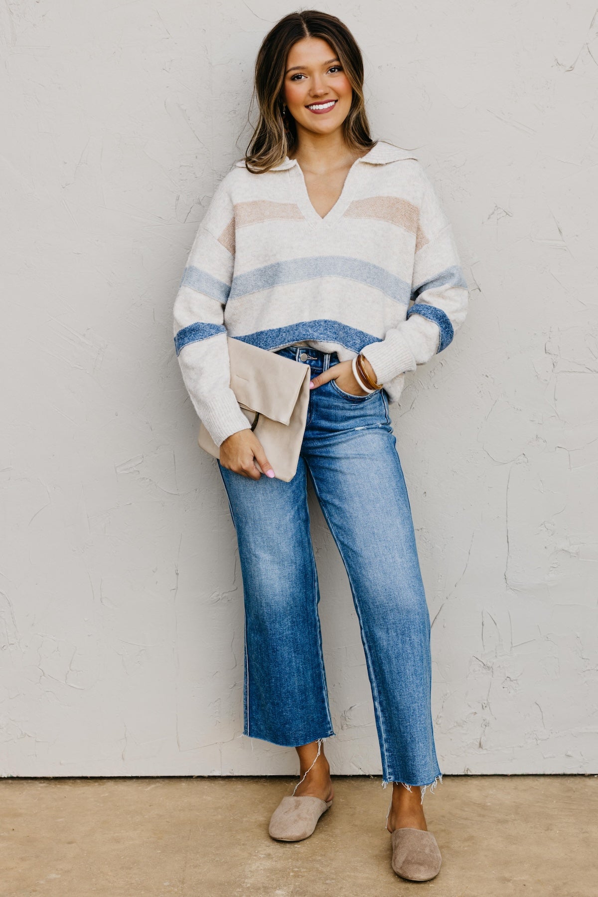 The Taylor Collared Stripe Sweater