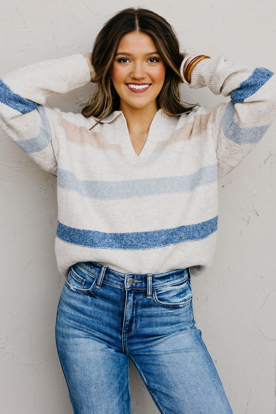 The Taylor Collared Stripe Sweater