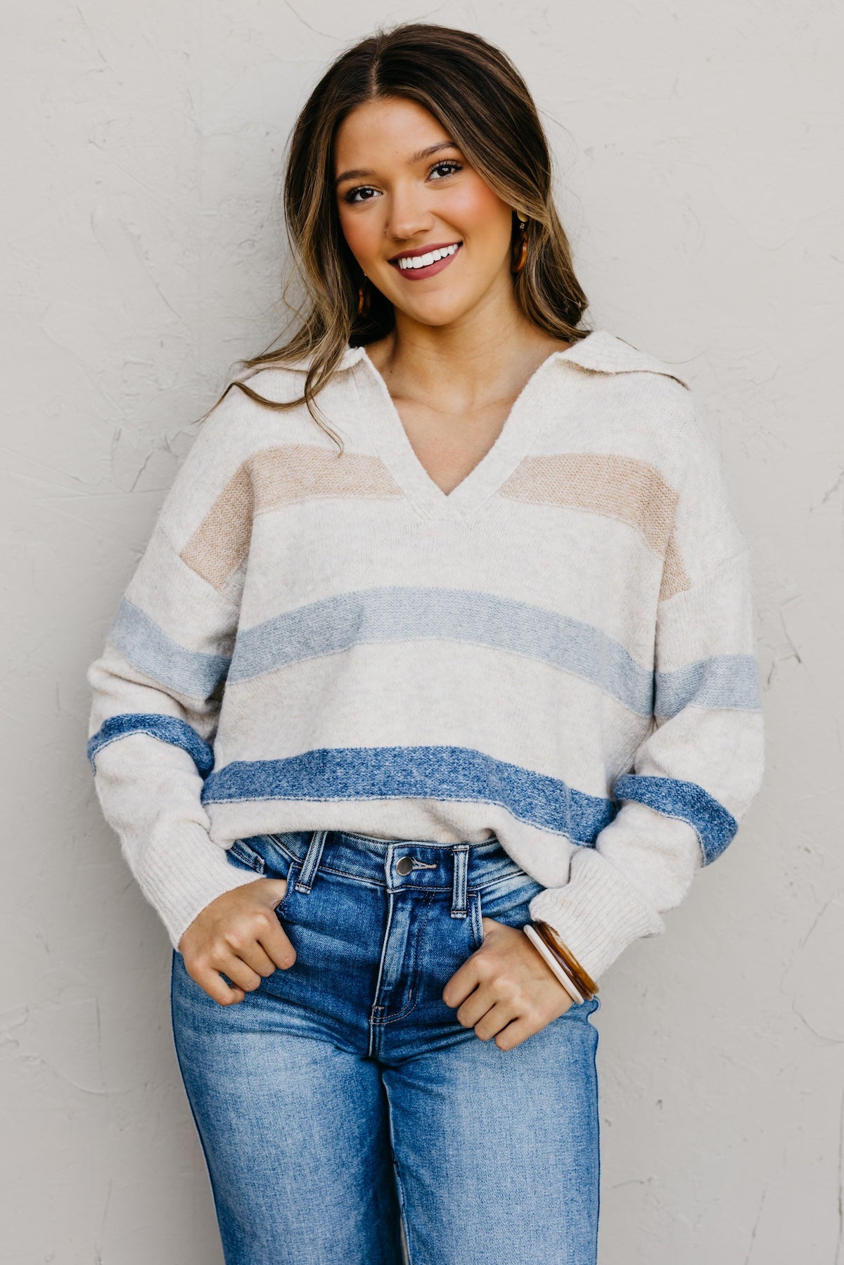 The Taylor Collared Stripe Sweater