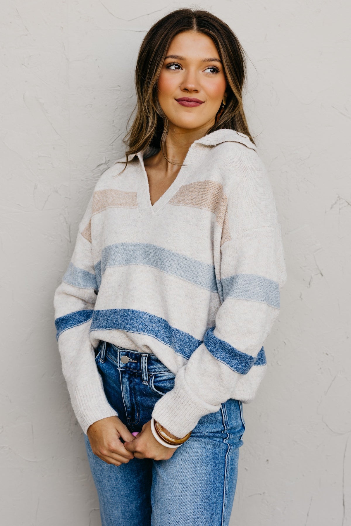 The Taylor Collared Stripe Sweater