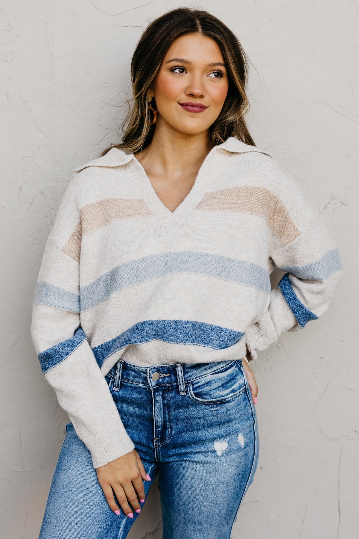 The Taylor Collared Stripe Sweater
