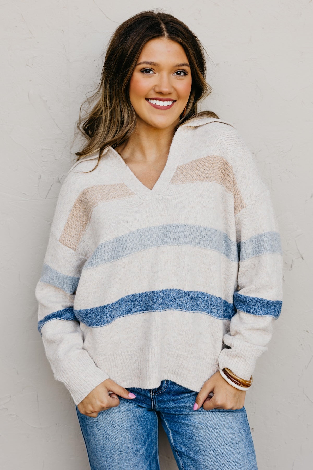 The Taylor Collared Stripe Sweater