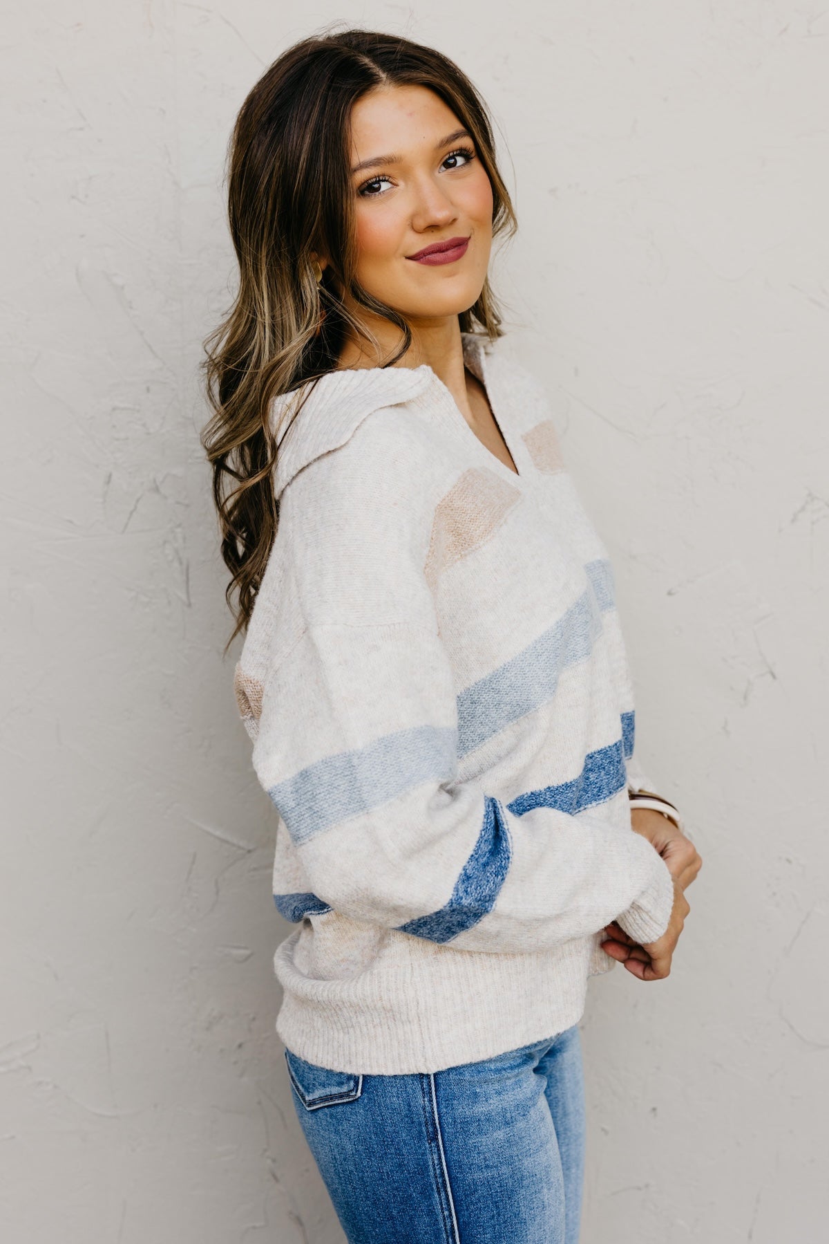 The Taylor Collared Stripe Sweater