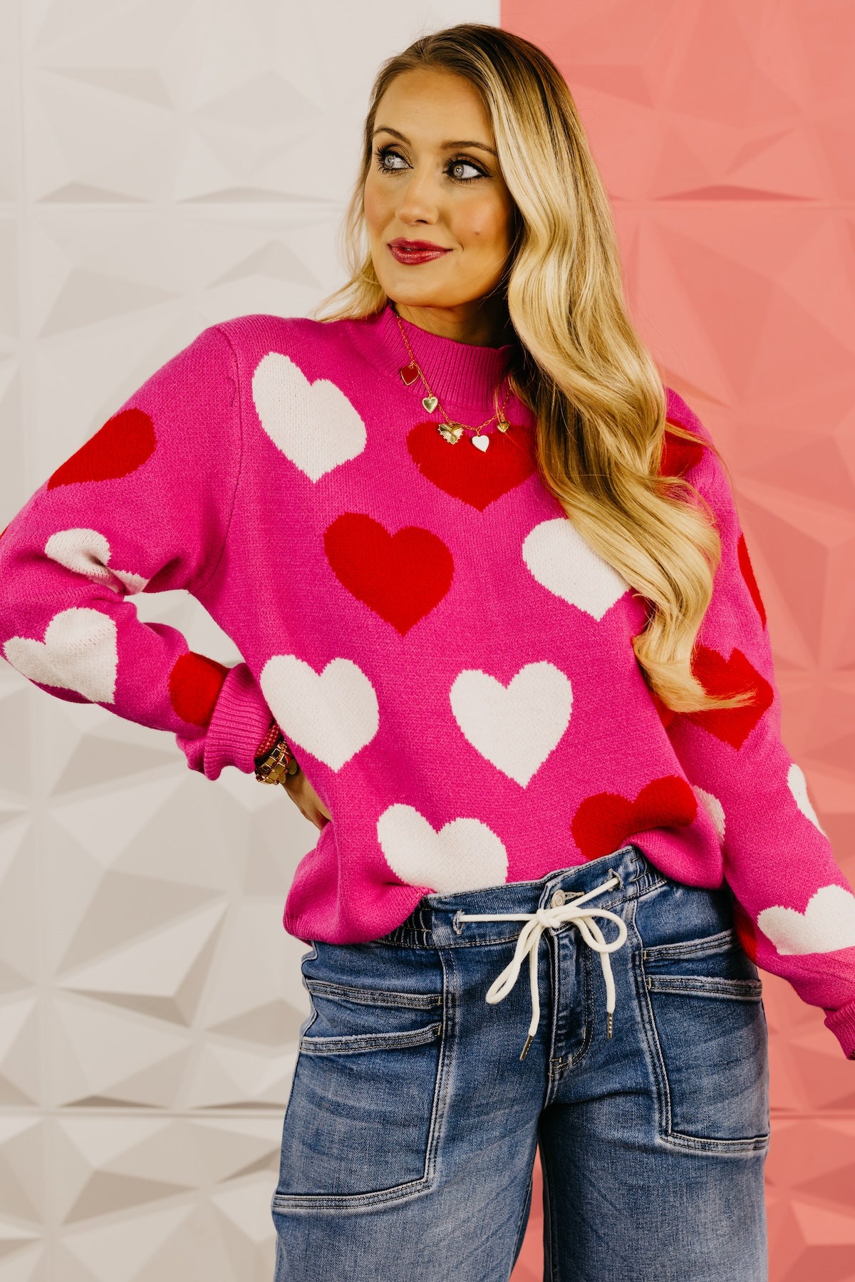 The Leila Heart Mock Neck Sweater