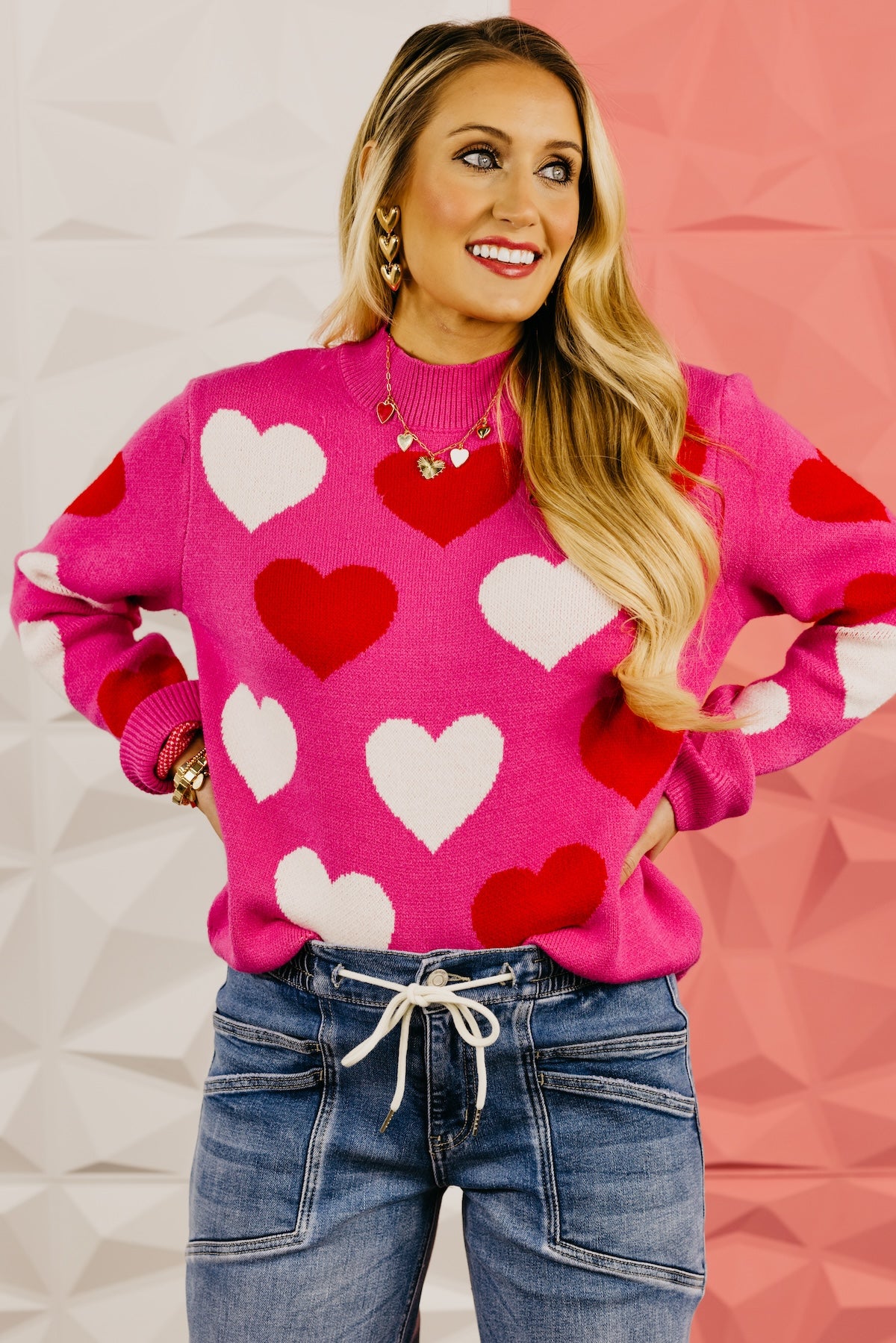 The Leila Heart Mock Neck Sweater