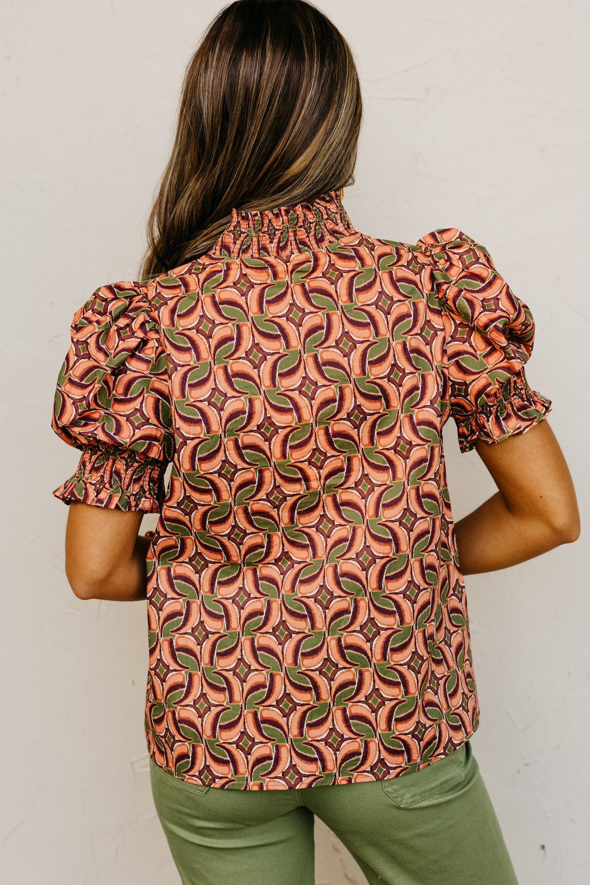 The Valley Abstract Contrast Woven Top