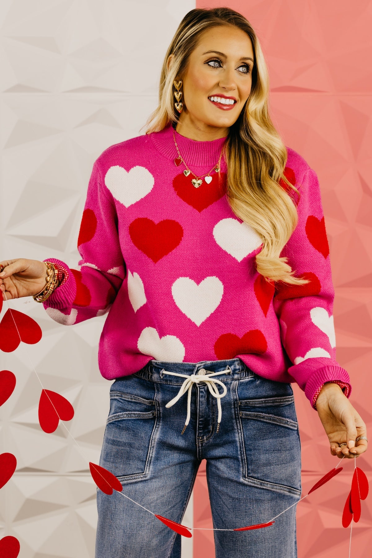 The Leila Heart Mock Neck Sweater