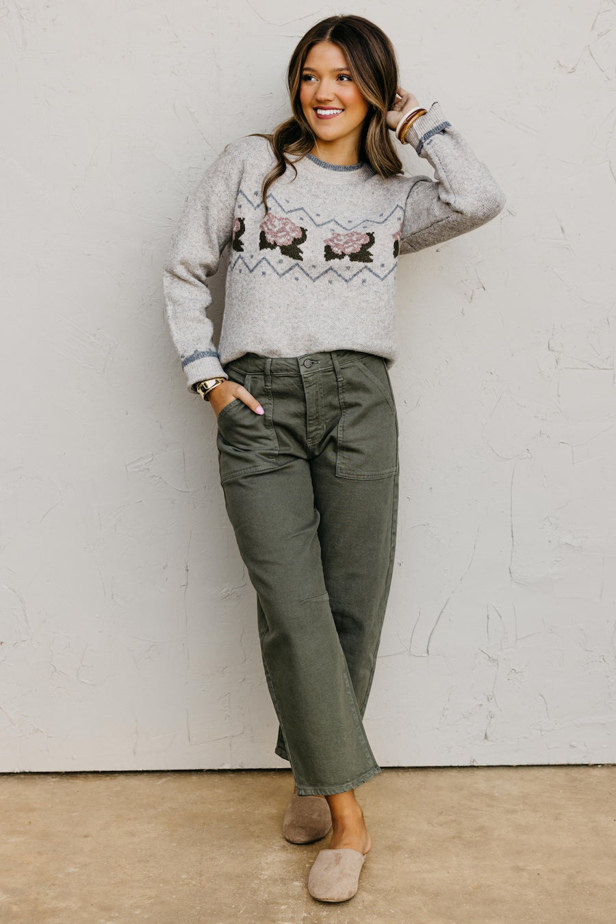 The Ottilie Vintage Rose Sweater