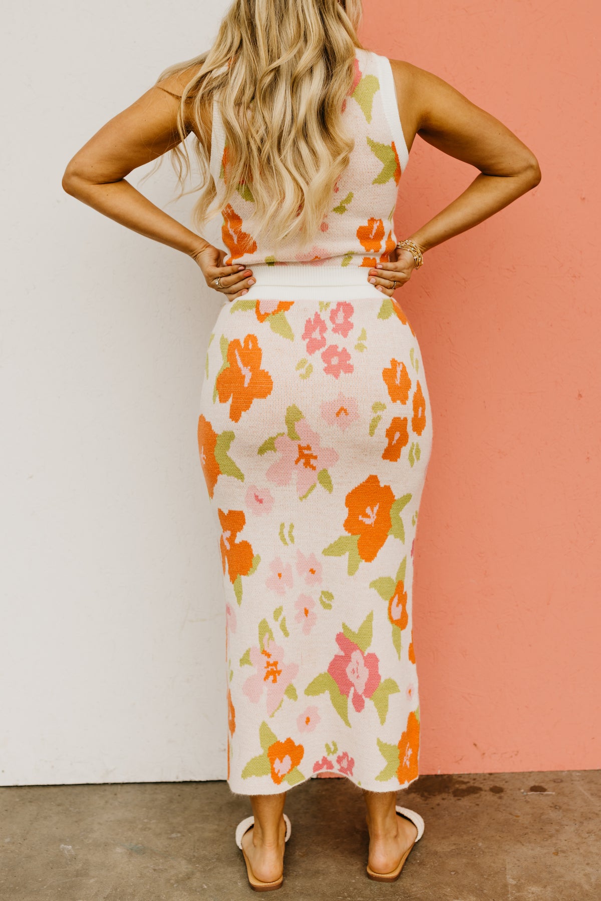 The Ahmad Floral Sweater Midi Skirt