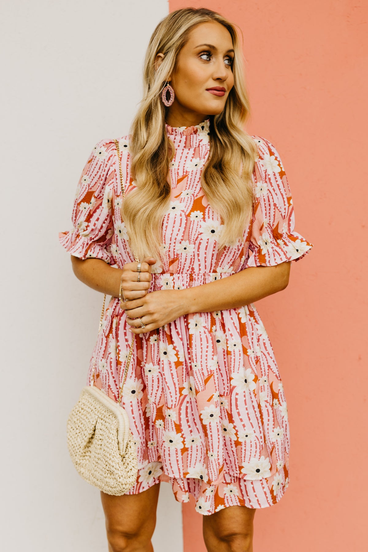 The Moshe Floral Smocked Waist Mini Dress