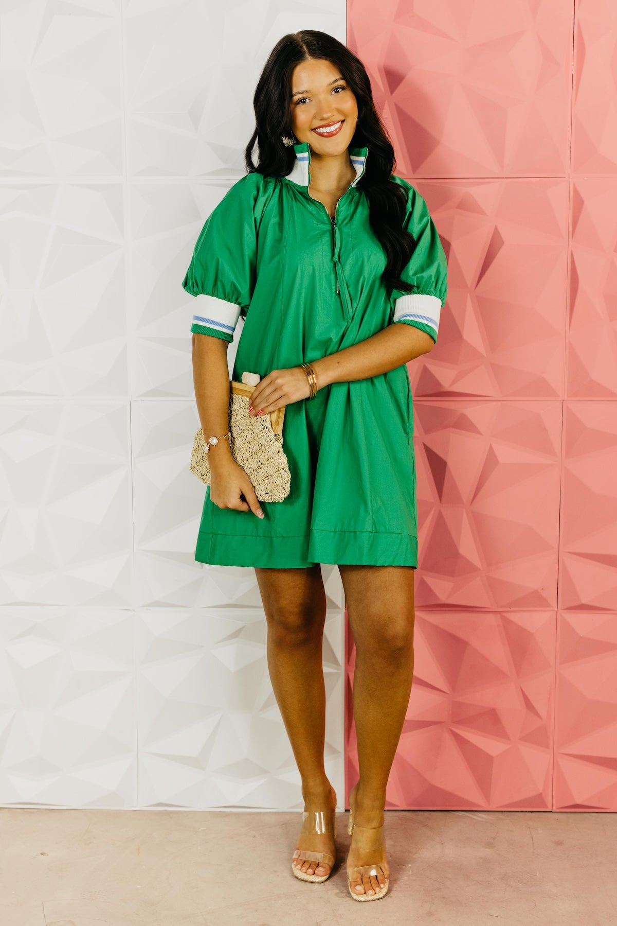 The Kinsley Half Zip Mini Dress