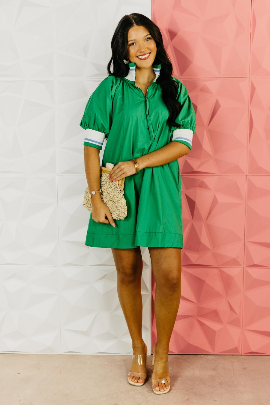 The Kinsley Half Zip Mini Dress