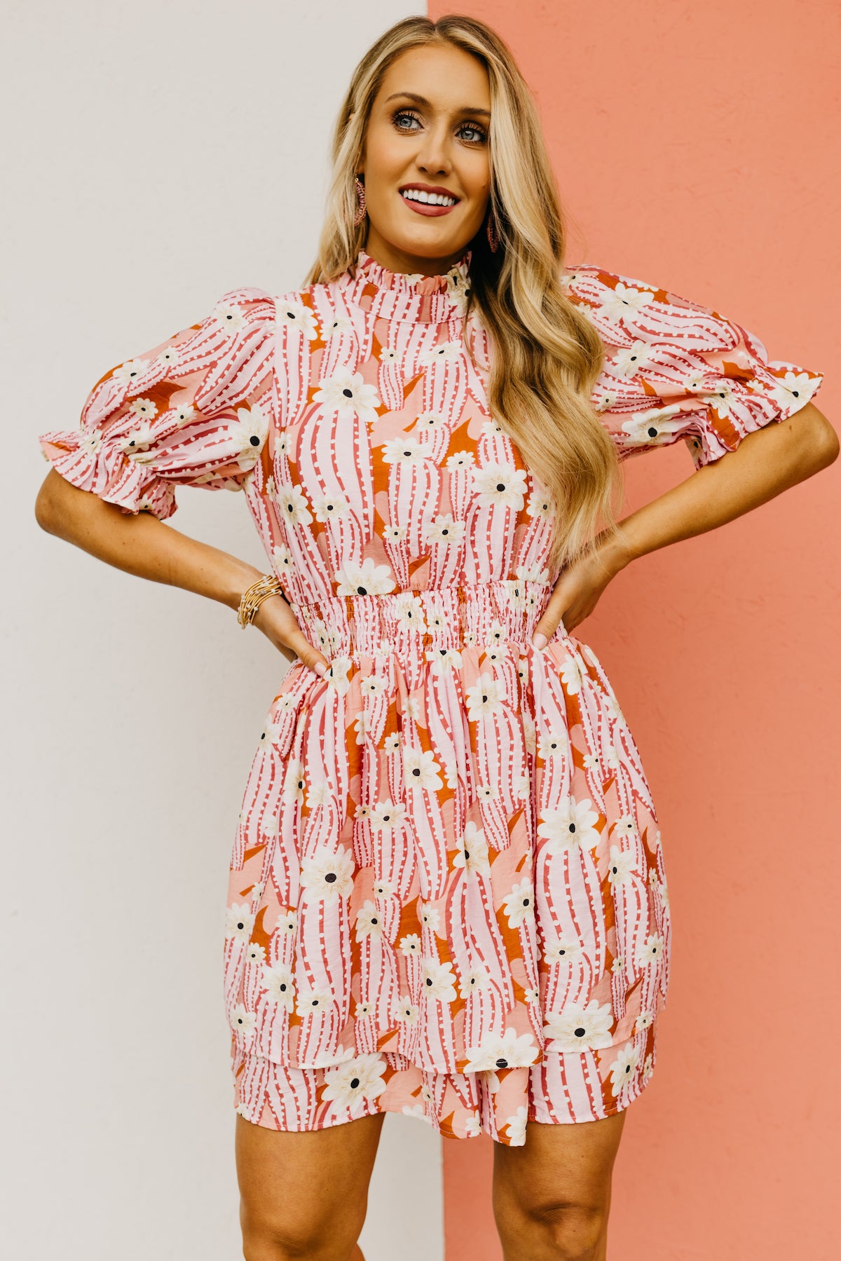The Moshe Floral Smocked Waist Mini Dress
