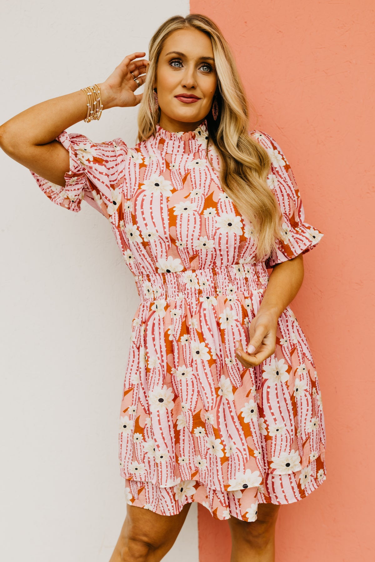 The Moshe Floral Smocked Waist Mini Dress
