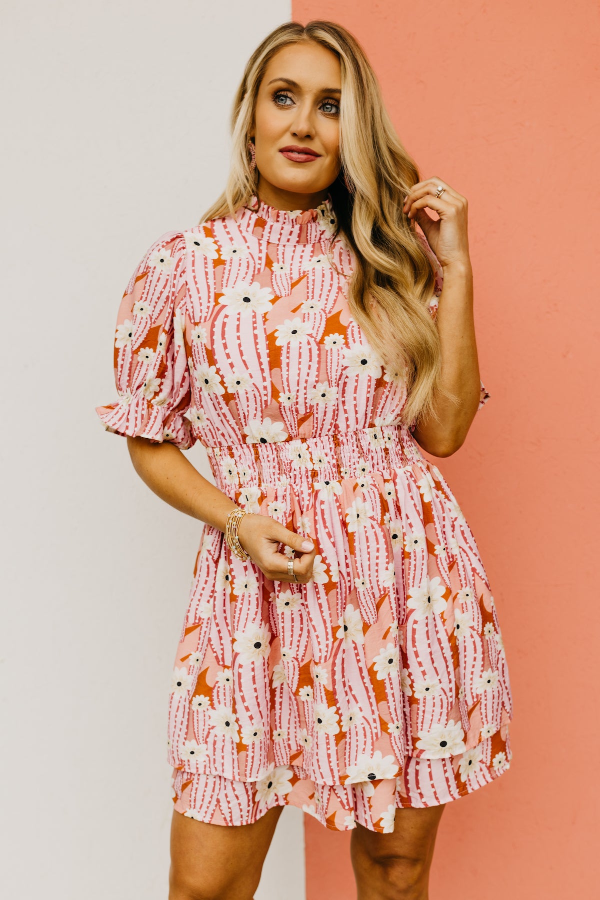 The Moshe Floral Smocked Waist Mini Dress