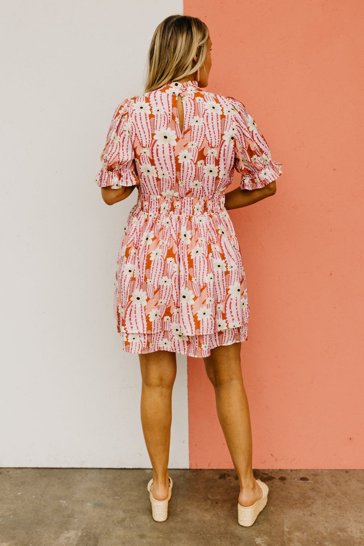The Moshe Floral Smocked Waist Mini Dress
