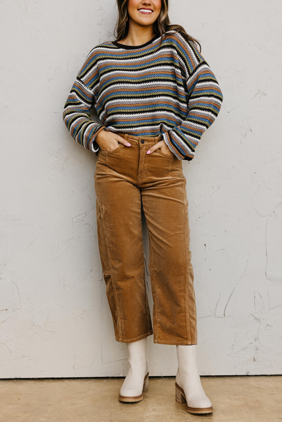 Vervet Denim | High Rise Corduroy Barrel Denim