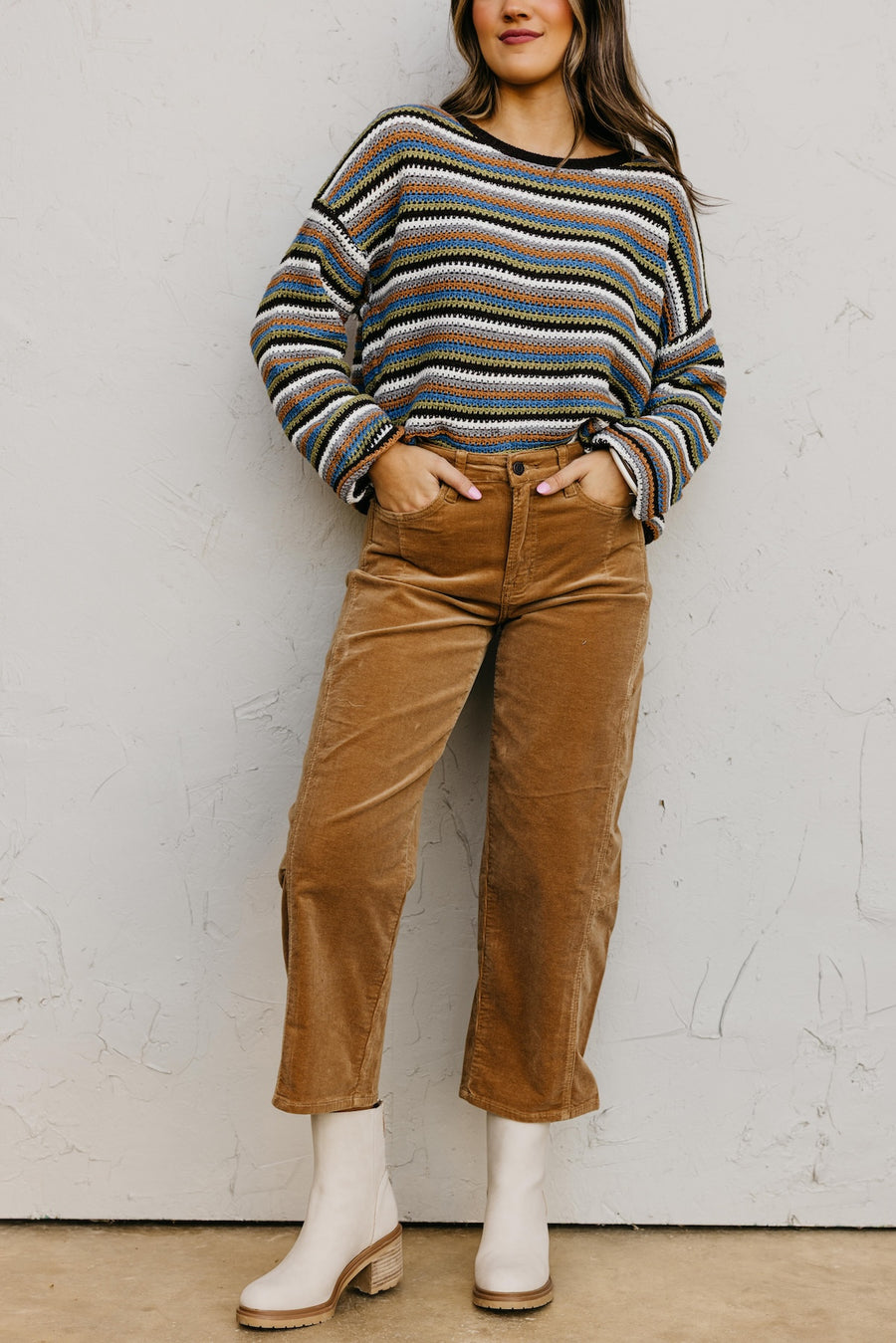 Vervet Denim | High Rise Corduroy Barrel Denim