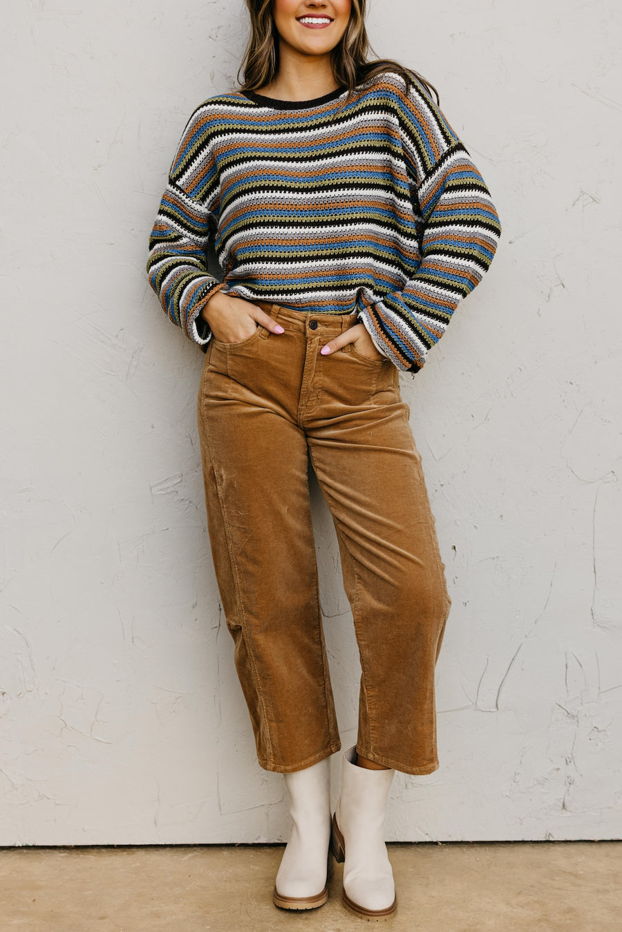 Vervet Denim | High Rise Corduroy Barrel Denim