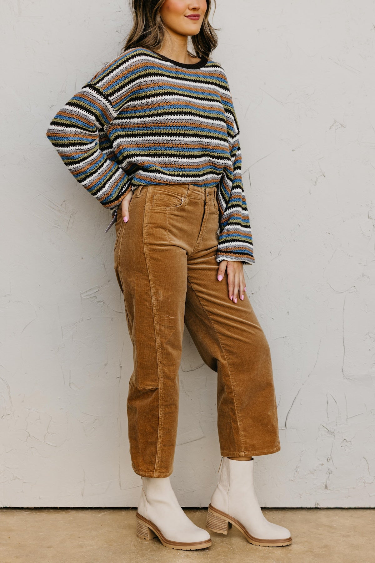 Vervet Denim | High Rise Corduroy Barrel Denim