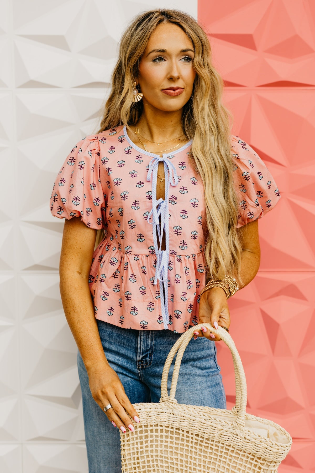 The Finnegan Floral Tie Front Blouse