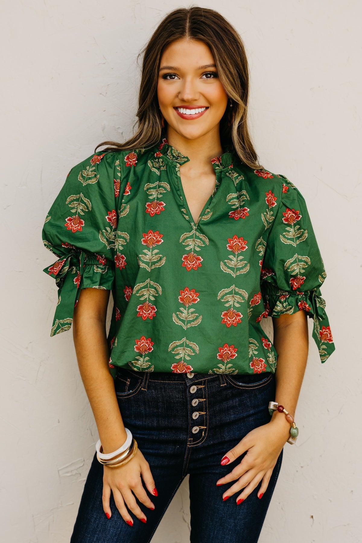 The Fallon Floral Woven Top